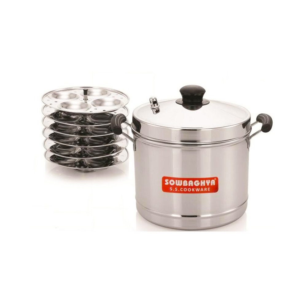 SOWBAGHYA ULTIMA INDUCTION BASE STAINLESS STEEL IDLY COOKER (6 PLATES)