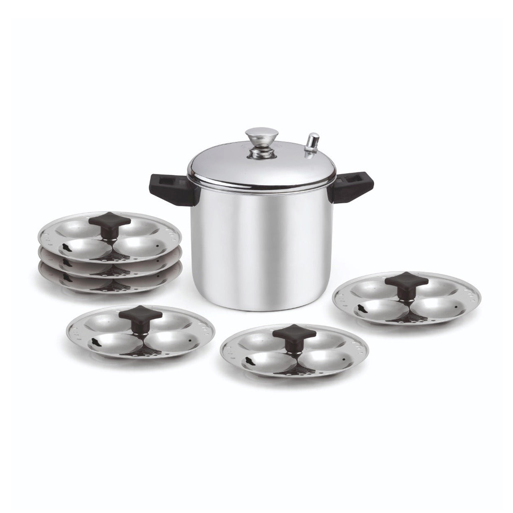 SignoraWare 3127 Modern SS Idli Cooker with Steamer Cooker 6 Plates (24 idly)