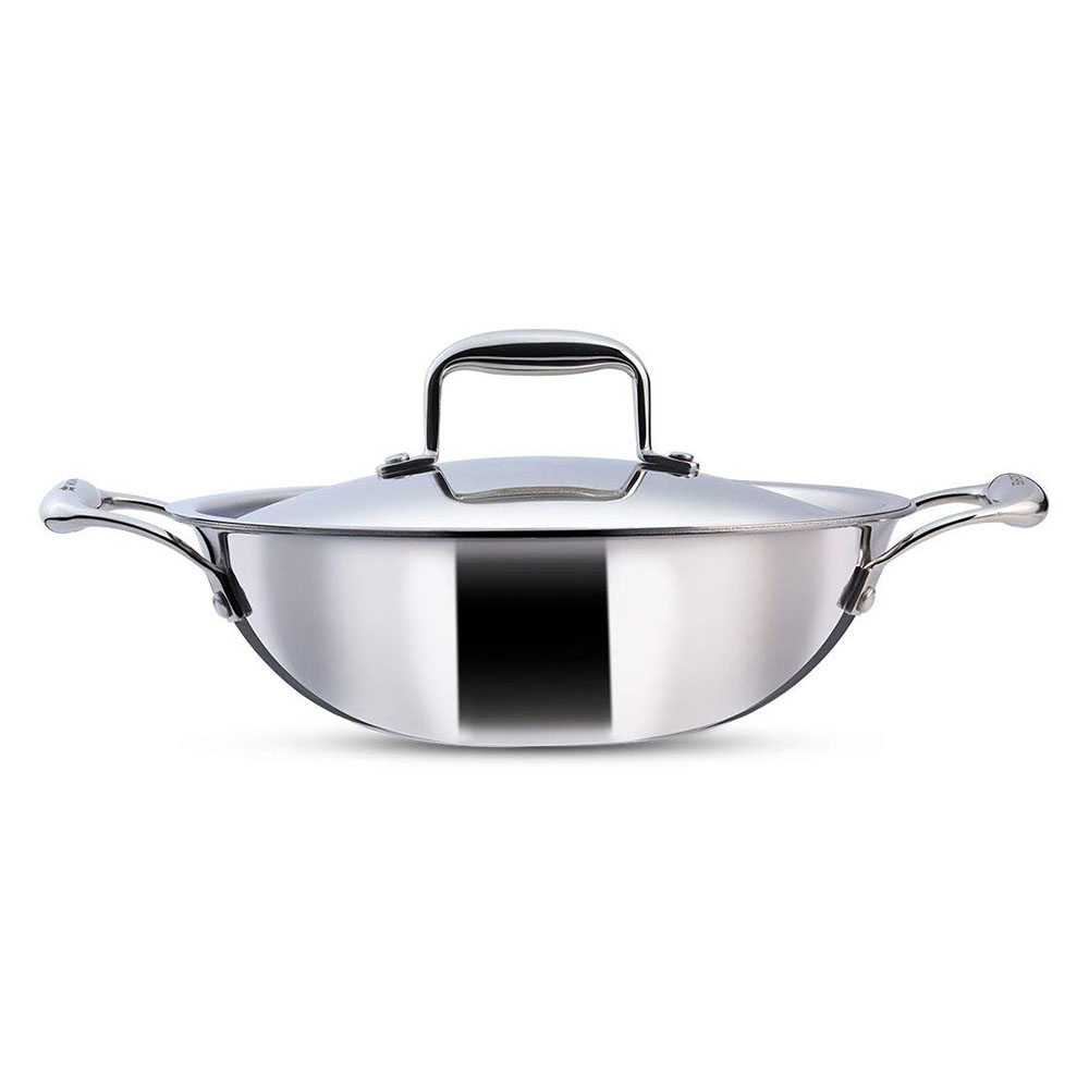 Wonderchef Nigella Tri-ply SS 24cm Kadhai with Lid (63153401)