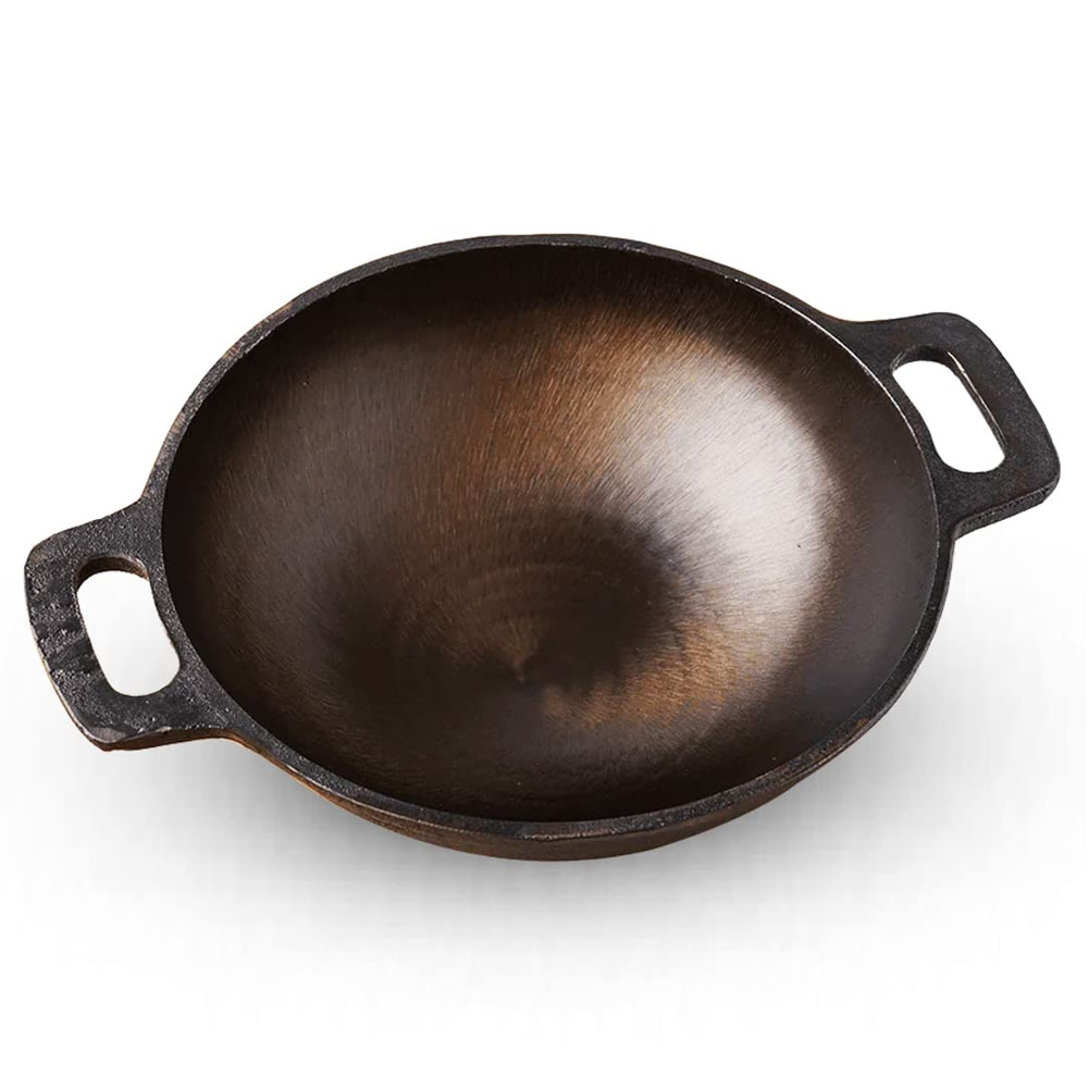 The Indus Valley Super Smooth Cast Iron Kadai 10 inch (25.4 cm) (KC-FE-KA-008)