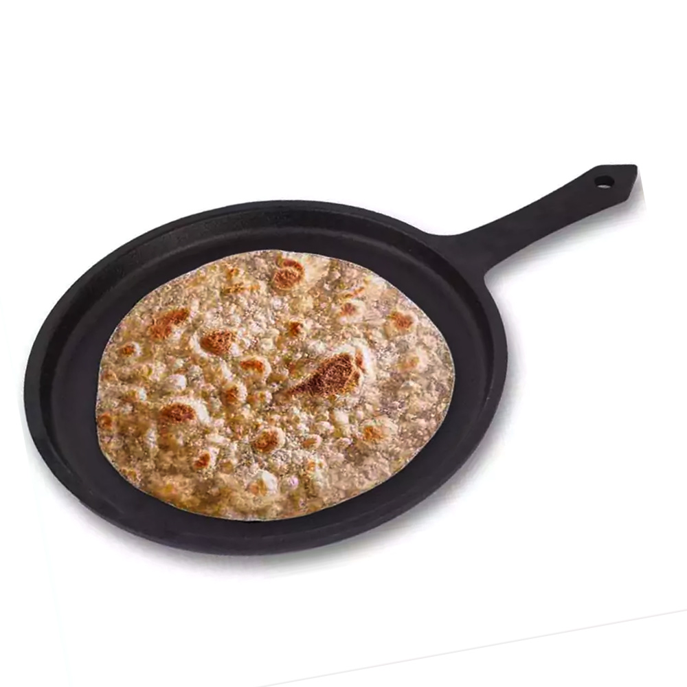 The Indus Valley Pre Seasoned Cast Iron Tawa With Handle 10 inch (25.7cm) (KC-FE-TA-002)