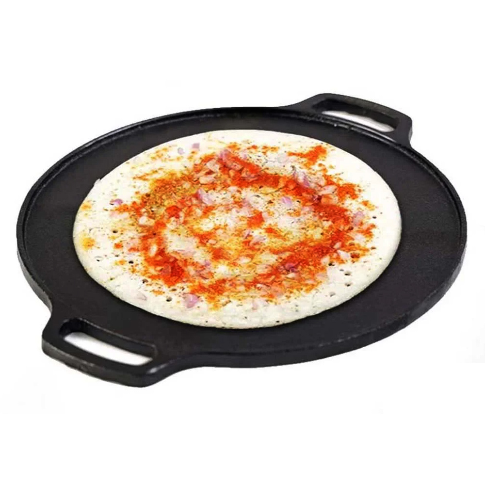 The Indus Valley Cast Iron Double Handle Dosa Tawa (12inch) 30.2 cm (KC-FE-TA-018)