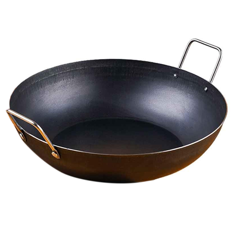 The Indus Valley Pure Sheet Iron Kadai Flat Base (9.7 inch) 24.6cm Medium (KC-FE-KA-004)