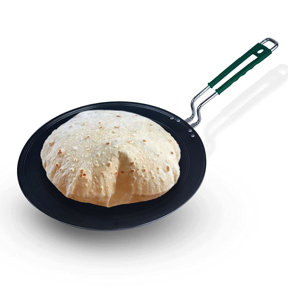 The Indus Valley Sheet Iron Concave Tawa 12 inch (30.5cm) Silicone Handle (KC-FE-TA-023)