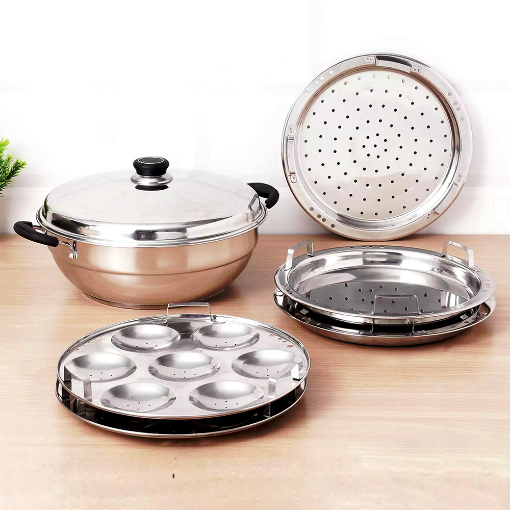 The Indus Valley Tri-Steel SS 7 Pit IB Multi Pot (KC-SS-MP-003)
