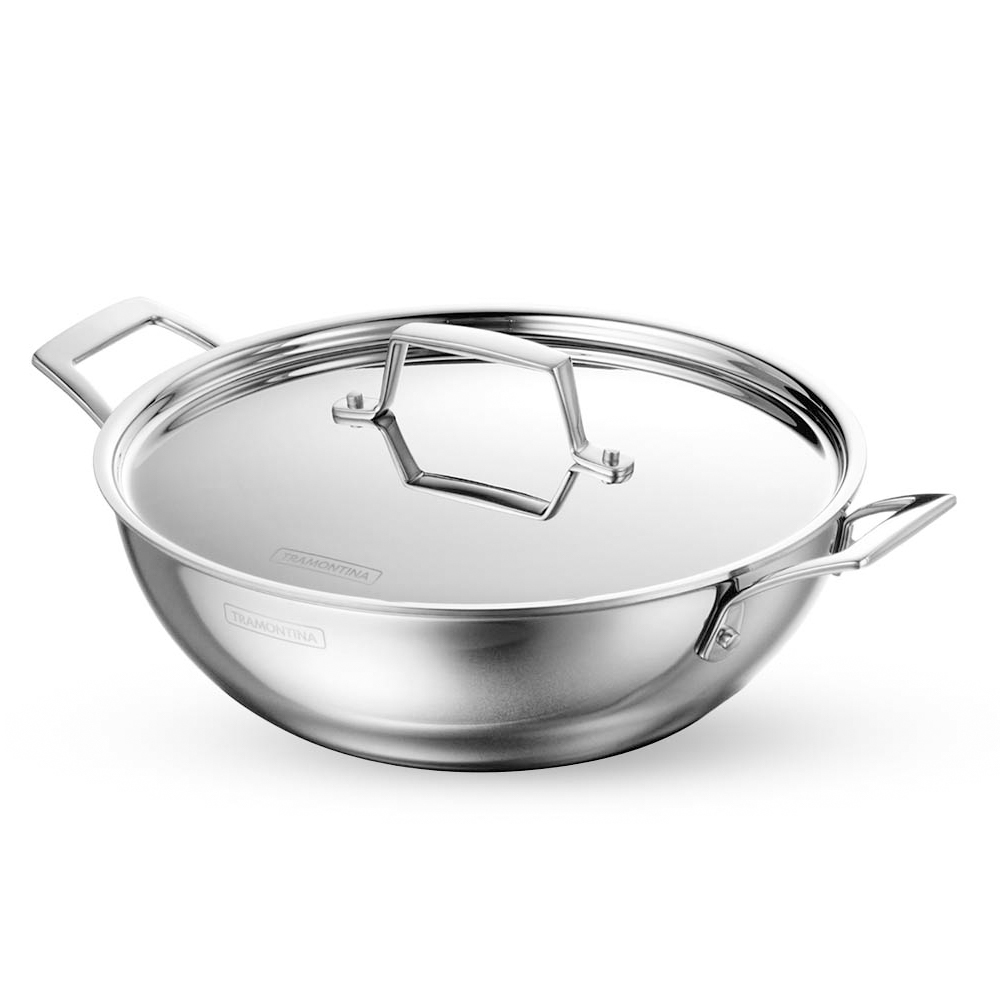 TRAMONTINA Triply Aeoin 20cm (1.7L) Kadai with SS Lid (98050010)