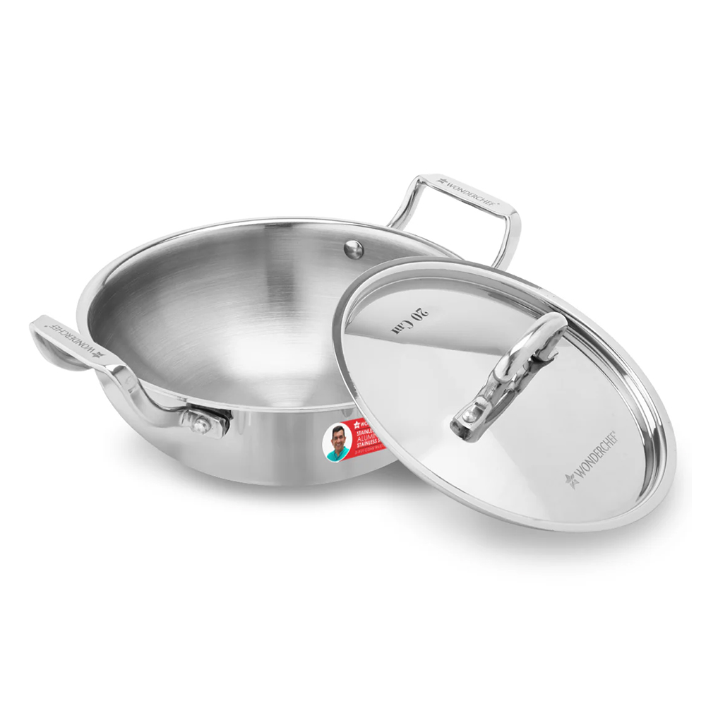 WONDERCHEF Stella Triply Kadhai 20cm with SS Lid (63155051)