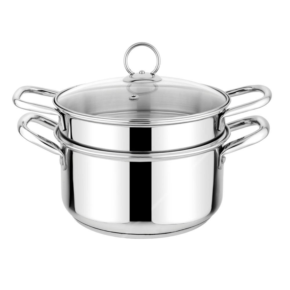 Prabha 2 Tier Induction Base SS Steamer
