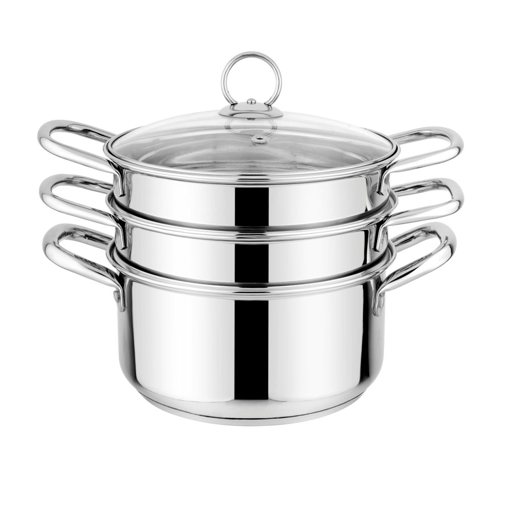 Prabha 3 Tier Induction Base SS Steamer 22 CM