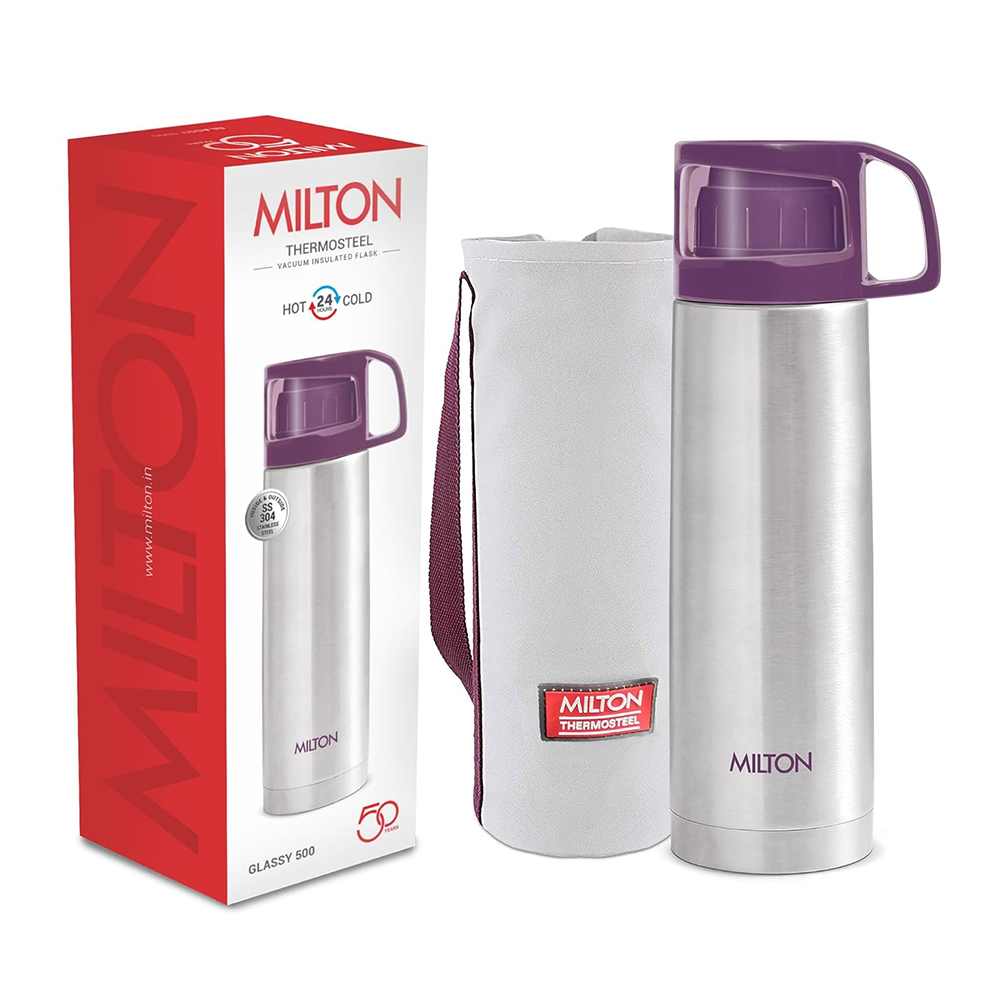 MILTON Glassy Thermosteel 500ml Flask