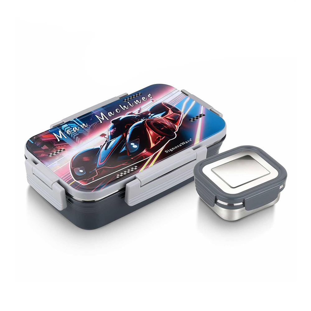SignoraWare P3579 Nugget Steel (Designer) Lunch Box for Kids (700ml 130ml)