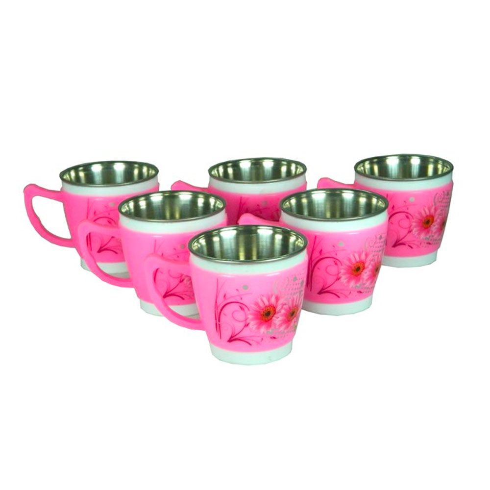 TEA COFFEE STEEL MUG SET OF 6