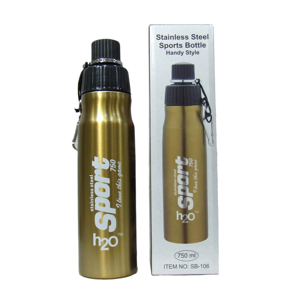 H2O STAINLESS STEEL SPORTS BOTTLE SB106 750ML
