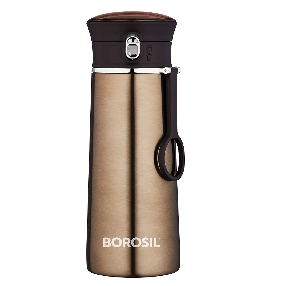 BOROSIL Travelease 420ml Stainless Steel Hot and Cold Water Bottle