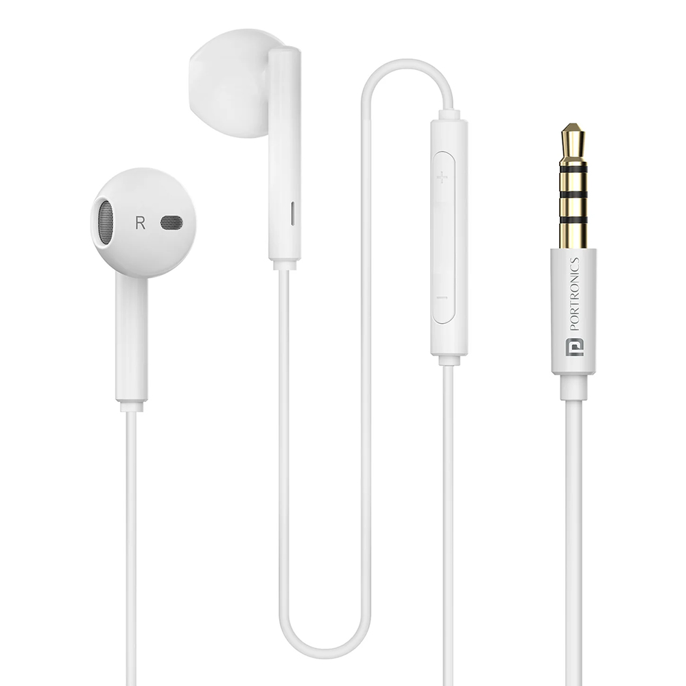 PORTRONICS Conch Theta A in Ear 3.5mm Wired Earphones with Mic